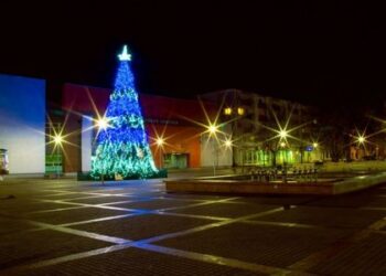 Gražioji Plungės miesto Kalėdų eglė žmones džiugins iki vasario pradžios