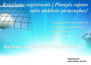 Kviečiame į Plungės rajono salės tinklinio pirmenybes
