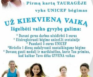 Kviečiame vaikus dalyvauti UNICEF bėgime Tauragėje
