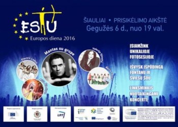 Nacionalinė Europos dienos šventė Šiauliuose nušvis spalvotais fontanais