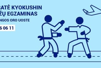 Palangos oro uoste – pirmasis karatė egzaminas ant kilimo ir tūpimo tako