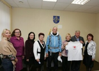 Savivaldybėje sutiktas „Širdies žygio“ žygeivis S. Bagdonas