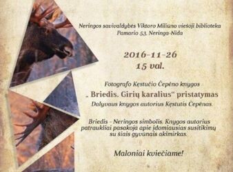 Kviečiame į knygos „Briedis – girių karalius“ pristatymą
