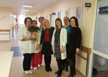 Rotary klubas „Liberta“ piešiniais papuošė ligoninės vaikų ligų skyriaus koridorių sienas