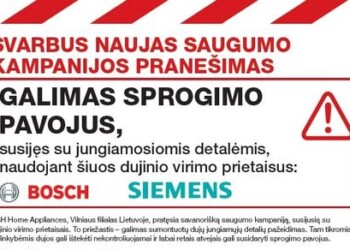 Svarbi informacija turintiems BOSCH ir SIEMENS dujines virykles