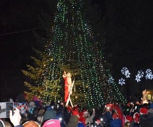 Įžiebta Raseinių miesto eglė