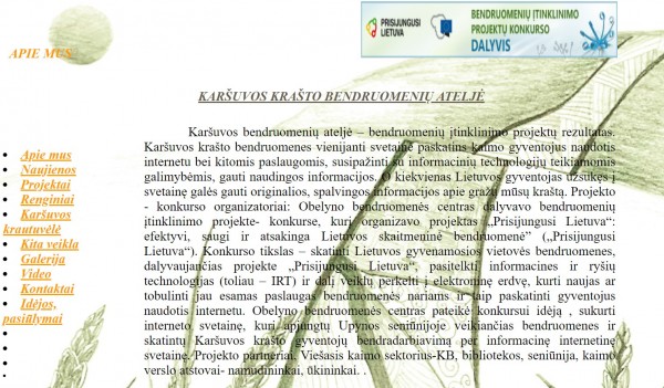Nauja skaitmeninė aplinka „Karšuvos bendruomenių ateljė“ vienija Karšuvos krašto bendruomenes