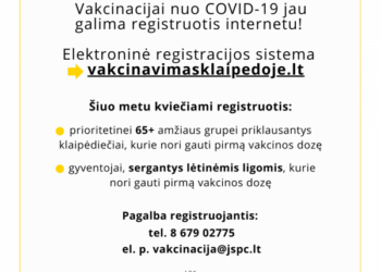 Klaipėdoje startuoja elektroninė registracijos vakcinavimui nuo COVID-19 infekcijos sistema