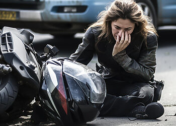 Motociklui atsitrenkus į namo sieną susižalojo jį vairavusi moteris