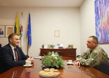 Aviacijos bazės vadas apsilankė Šiaulių miesto savivaldybėje.