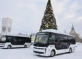 Akmenės autobusų parkas pristato 2 naujus žemagrindžius elektrinius autobusus