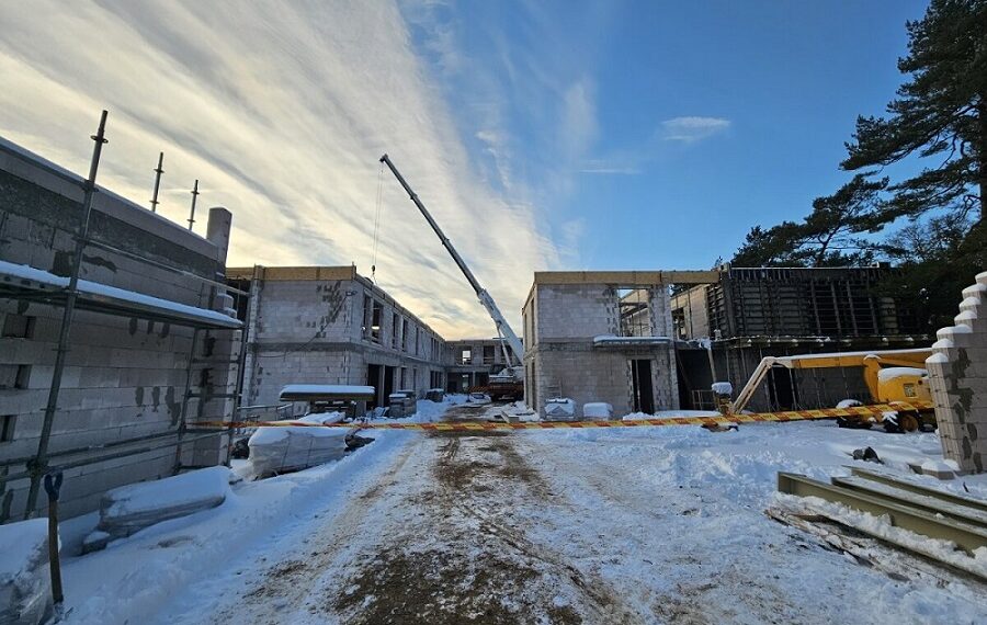 Senjorų globos namų  statybos darbai