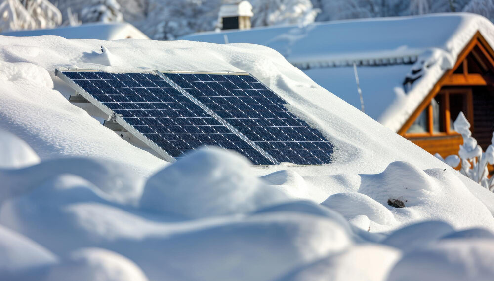Sniegas ant saulės elektrinių / Freepik nuotr.