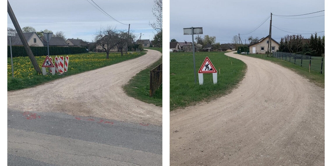 Žemalėje pradėti Kapų gatvės asfaltavimo darbai/Mažeikių raj.sav.nuotr.
