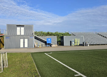 Mažeikių stadione bus įrengtos šiuolaikiškos persirengimo patalpos sportininkams